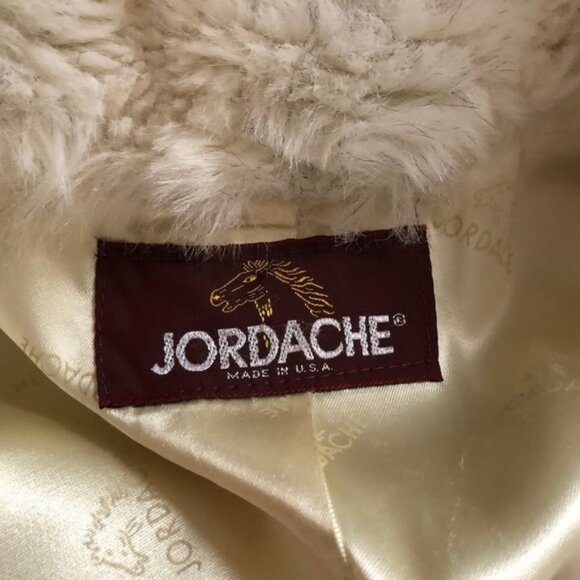 80’s Vintage Jordache Cream Gray Plush Faux Fur Lined Jacket Long Sleeves - Picture 9 of 13